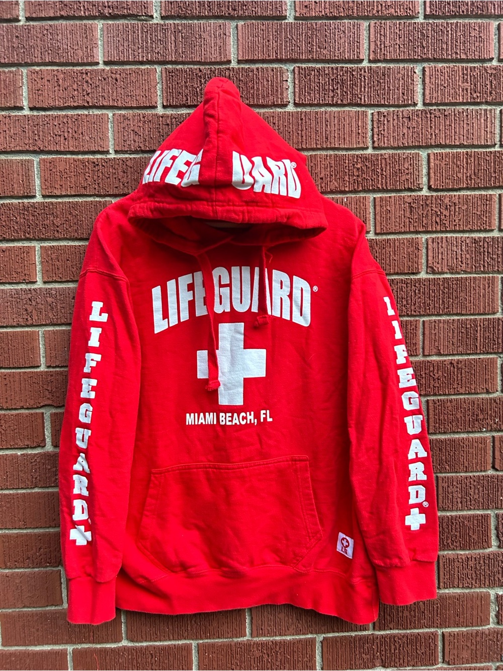 Official Lifeguard Miami Beach Hoodie Red Large